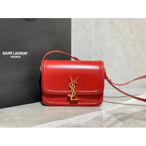SOLFERINO KLEINE SATCHEL IN DOOS SAINT LAURENT LEER 63430 rood