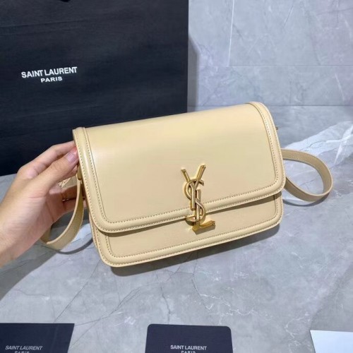 SOLFERINO MEDIUM SATCHEL IN DOOS SAINT LAURENT LEER Y63435 Beige