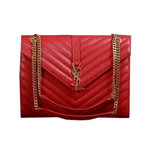 Saint Laurent Classic Monogramme Cannage Pattern Flap Bag Y5480 Rood