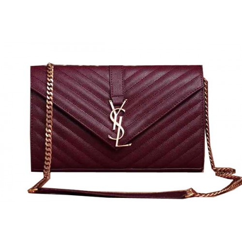 Saint Laurent Classic Monogram Cannage Pattern Flap Bag Y5482 Bourgondië