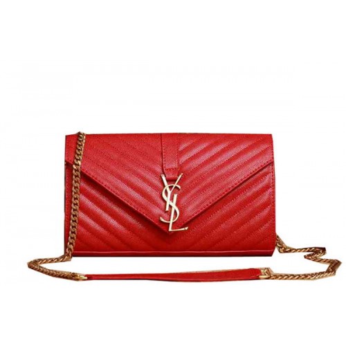 Saint Laurent Classic Monogram Cannage Pattern Flap Bag Y5482 Rood