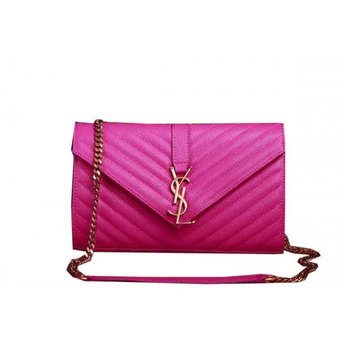 Saint Laurent Classic Monogram Cannage Pattern Flap Bag Y5482 Roze
