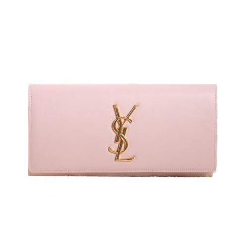 Saint Laurent Classic Monogramme Clutch Origineel Leer Y5486 Roze
