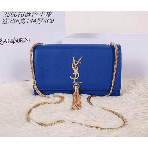 Saint Laurent mini Monogram Cross-body schoudertas 326076 blauw