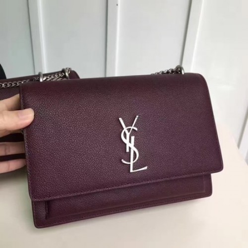 Saint Laurent mini Monogramme Cross-body schoudertas 441971 Wijnrood