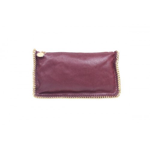 Stella McCartney 865 Burgundy Falabella PVC Fold Over Clutch