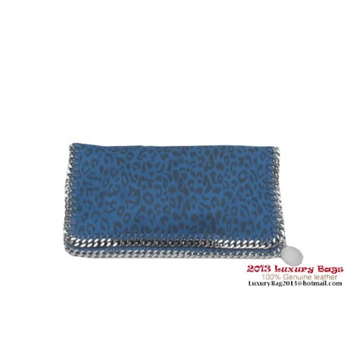 Stella McCartney Falabella Leopard PVC Fold Over Clutch 812S blauw