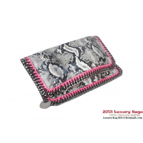 Stella McCartney Falabella Snake Fold Over Clutch 812S grijs
