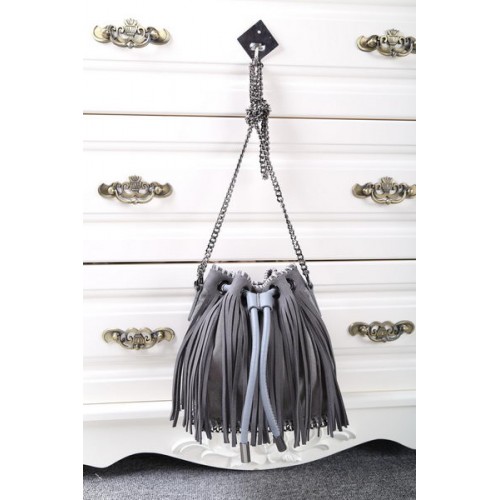 Stella McCartney Falabella Sun Bucket Bag met franjes SMC012 grijs