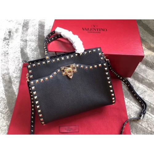 VALENTINO Candy Rockstud gewatteerde leren schoudertas 0650 zwart