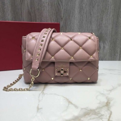 VALENTINO Candy gewatteerde leren schoudertas 0072 roze