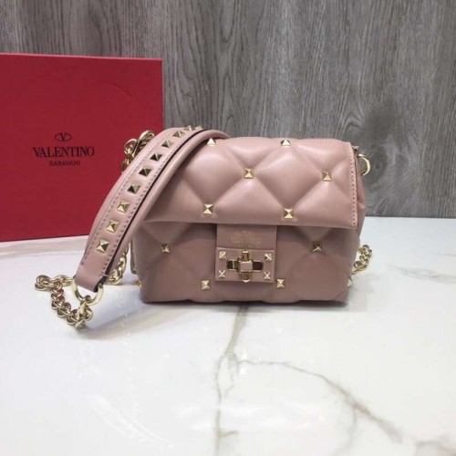 VALENTINO Candy gewatteerde leren schoudertas 0073 roze