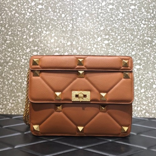 VALENTINO GARAVANI Schoudertas van generfd kalfsleer 2B0I60 bruin