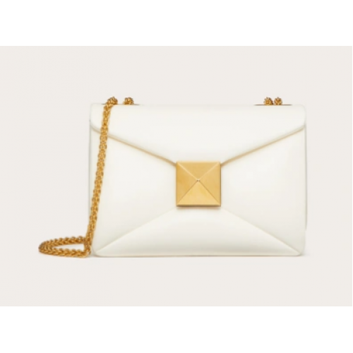 VALENTINO GARAVANI One Stud Schapenvacht Schoudertas XW0B0K21 wit