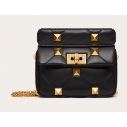 VALENTINO GARAVANI ROMAN STUD Kleine tas van schapenvacht 1W2B0L04 zwart