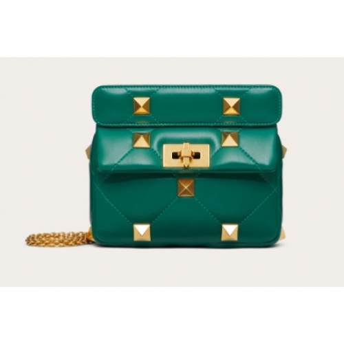 VALENTINO GARAVANI ROMAN STUD Kleine tas van schapenvacht 1W2B0L04 groen
