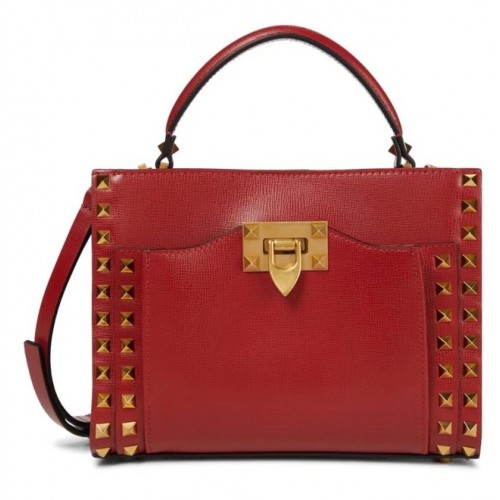 VALENTINO GARAVANI Rockstud Alcove Medium generfd kalfsleer 2B0056 rood
