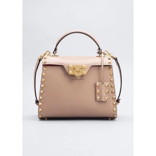 VALENTINO GARAVANI Rockstud Alcove Small grain kalfsleren handtas 2B0J71 roze