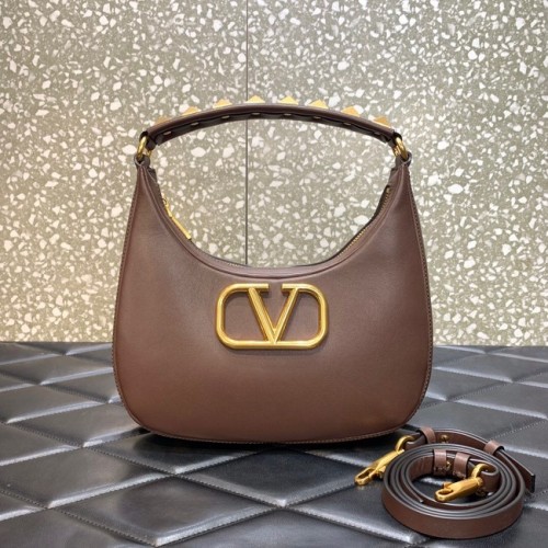 VALENTINO GARAVANI STUD SIGN Hobo tas kalfsleer 1W2B0K69 bruin