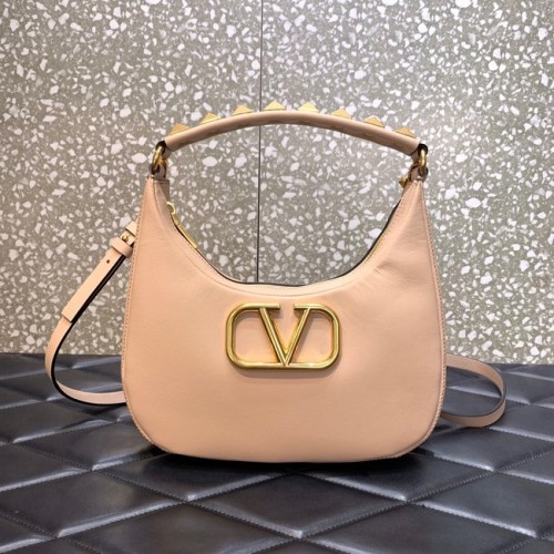 VALENTINO GARAVANI STUD SIGN Hobo tas van kalfsleer 1W2B0K69 roze