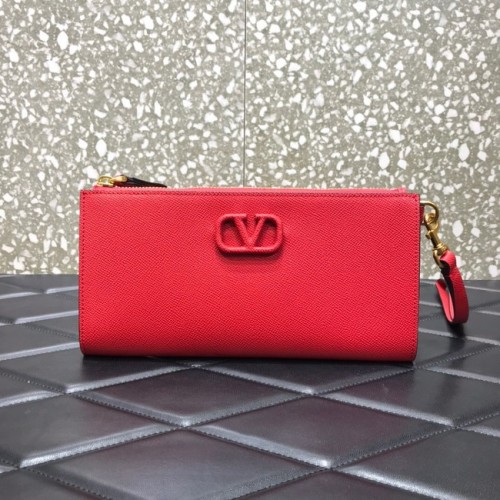 VALENTINO GARAVANI Stud Sign clutch van generfd kalfsleer 0600 rood