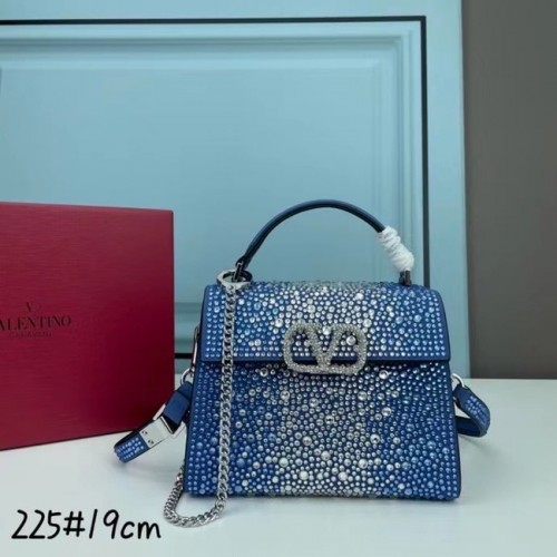 VALENTINO GARAVANI VSLING Mini-draagtas met glanzende diamant XW2B1G9 Blauw-zilverkleurig metaal