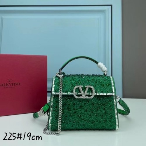 VALENTINO GARAVANI VSLING Mini-draagtas met glanzende diamant XW2B1G9 groen-zilverkleurig metaal