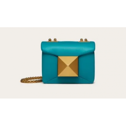 VALENTINO GARAVANI mini One Stud schapenvacht schoudertas XW0P0X98H blauw