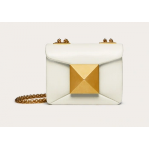 VALENTINO GARAVANI mini One Stud Schapenvacht Schoudertas XW0P0X98H wit