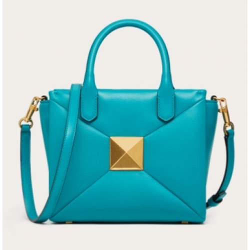 VALENTINO GARAVANI kleine schoudertas van schapenvacht met één knop XW0B0K59 blauw