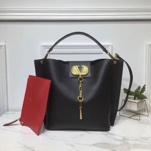 VALENTINO Originele Leren Tas V0008 Zwart