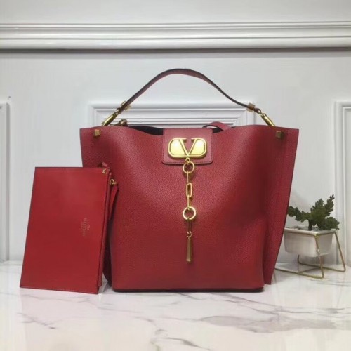 VALENTINO Originele Leren Tas V0008 Rood