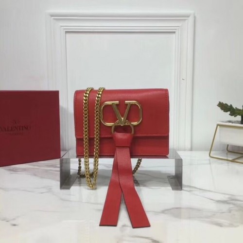 VALENTINO Originele Leren Tas V0009 Rood