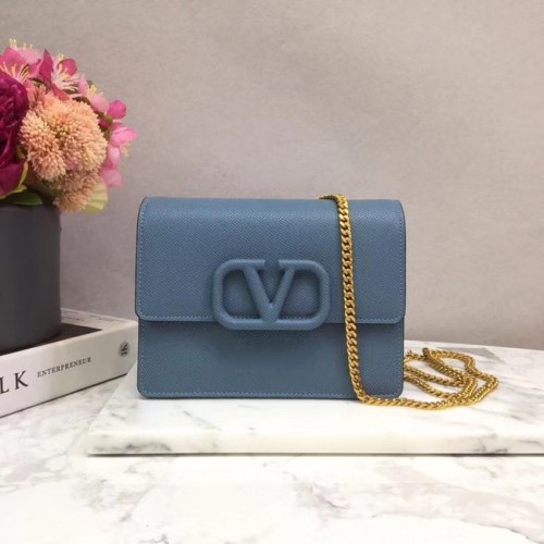 VALENTINO Origineel leren 069 Chain bag blauw