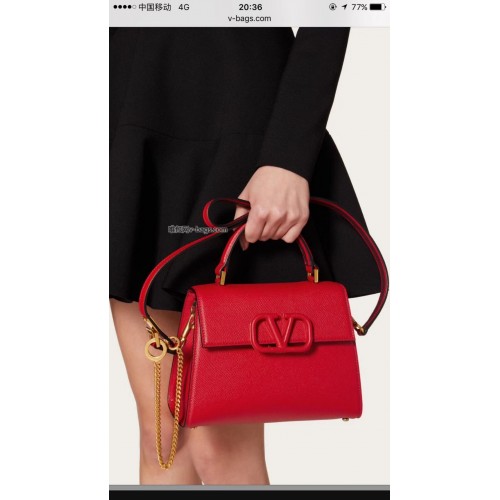 VALENTINO Originele leren Tote Bag V0025 rood