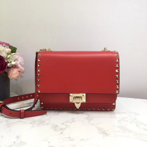 VALENTINO Originele leren schoudertas 3005 rood