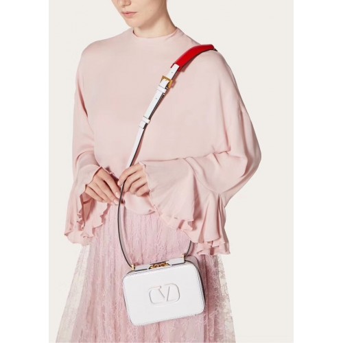 VALENTINO Originele leren schoudertas V0020 wit