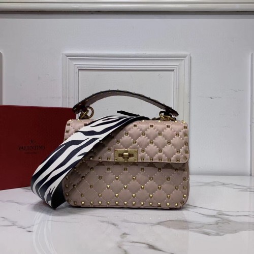 VALENTINO Originele leren schoudertas V0122H roze