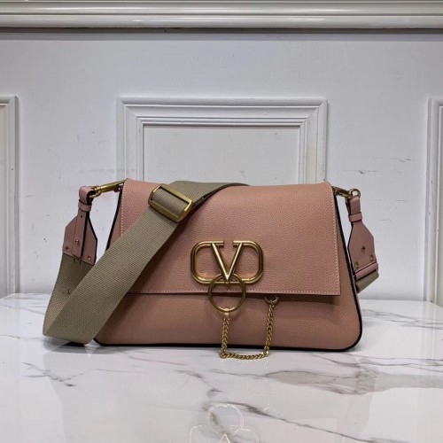 VALENTINO Originele leren schoudertas V0888 roze
