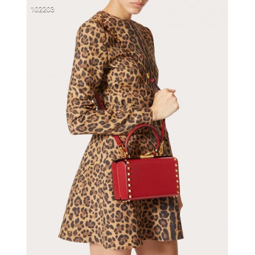 VALENTINO Originele leren schoudertas V4273 rood