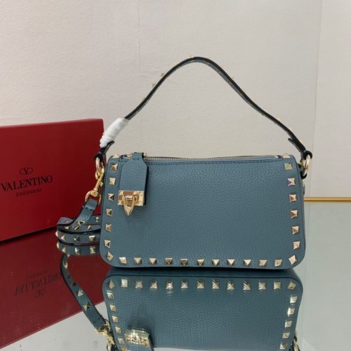 VALENTINO Originele leren schoudertas V4700 blauw
