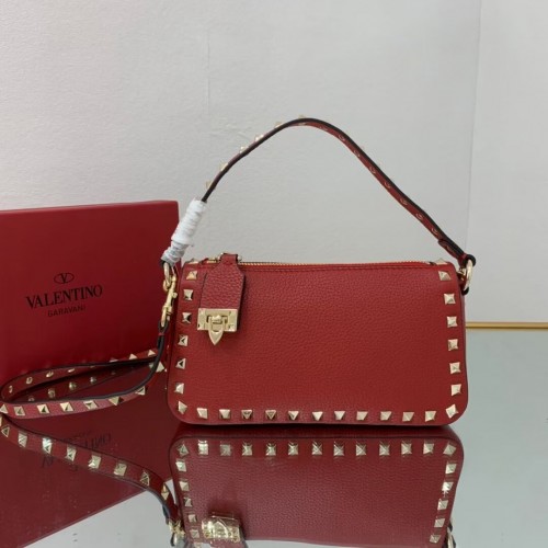 VALENTINO Originele leren schoudertas V4700 rood