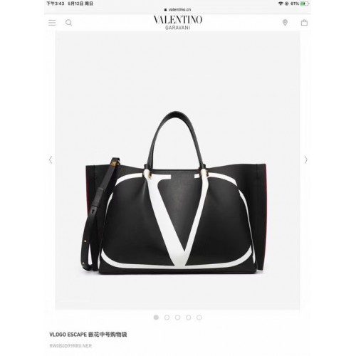 VALENTINO Originele leren tas 9055 zwart