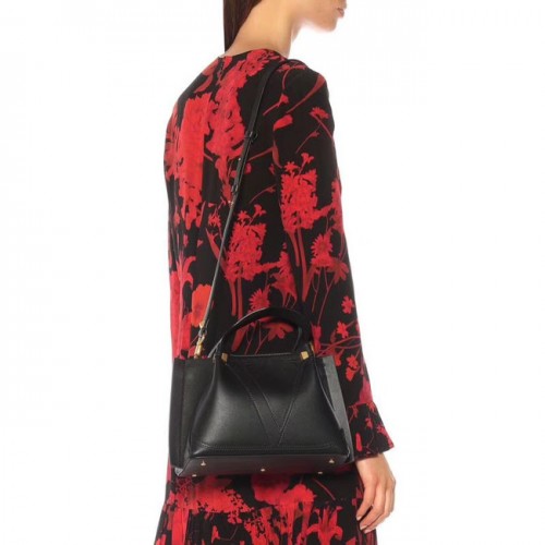 VALENTINO Originele leren tas 9077 zwart