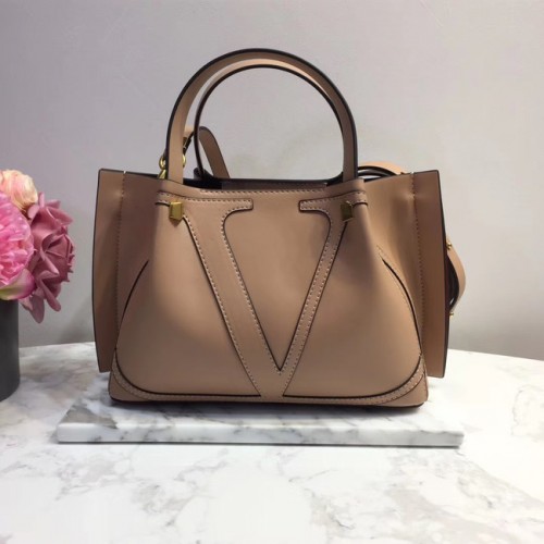 VALENTINO Originele leren handtas 9077 lichtroze