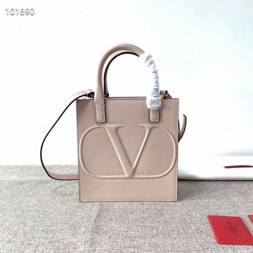 VALENTINO Originele leren handtas V2022 lichtroze