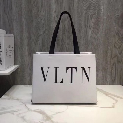 VALENTINO Rockstud shopper van generfd leer V2052 Wit