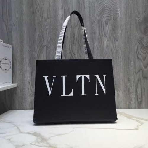 VALENTINO Rockstud shopper van generfd leer V2052 zwart