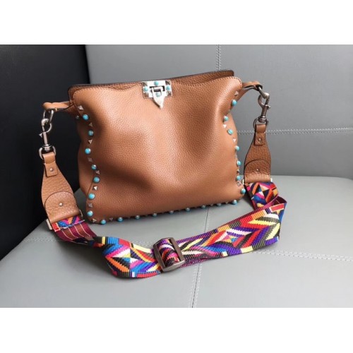 VALENTINO Rockstud leren koerierstas 50031-2 bruin