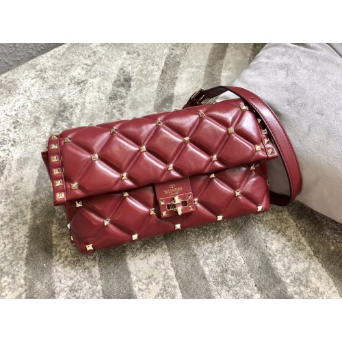VALENTINO VLOCK Originele leren schoudertas 0053 rood